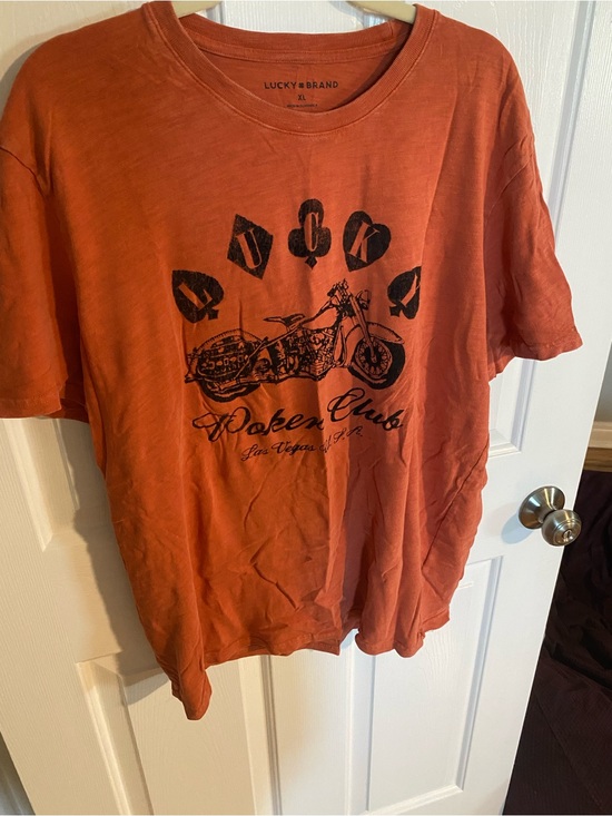 Lucky Brand Other - Lucky Brand Orange Short-Sleeve Motorcycle Graphic Tee